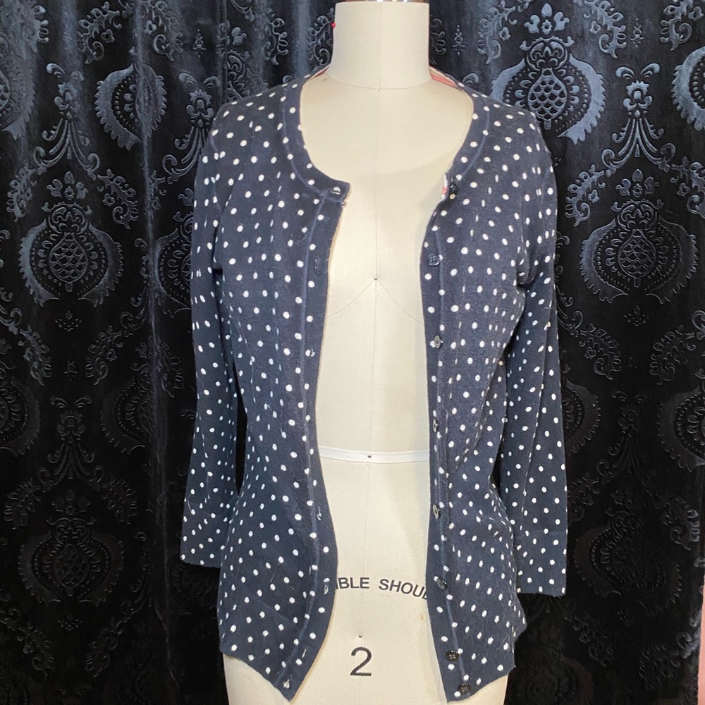 Merona Gray and White Polka Dot Sweater